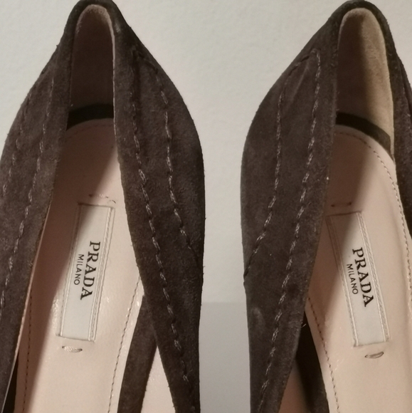 Prada Suede Heels, Like New - Picture 5 of 11